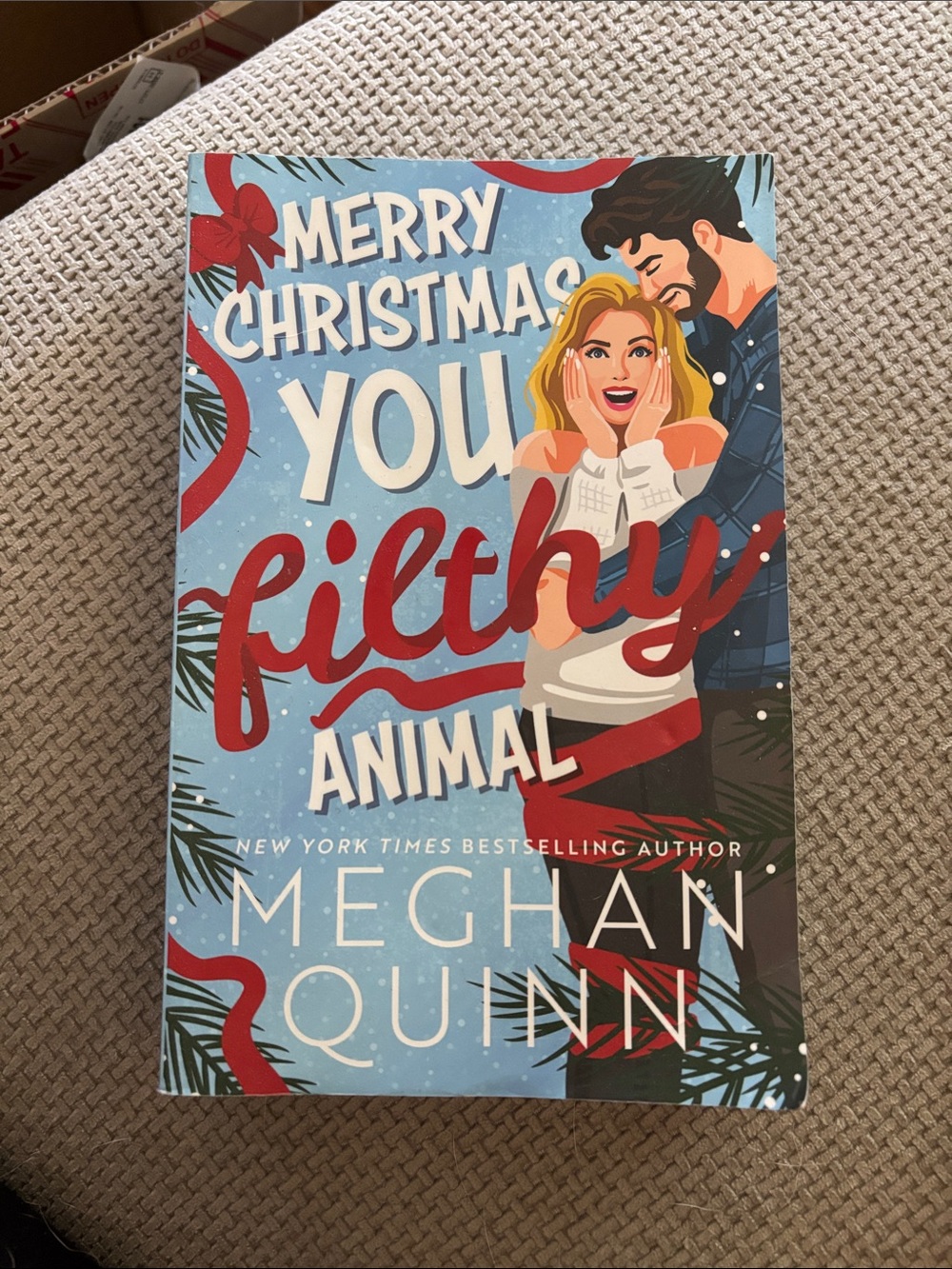 "Merry Christmas You Filthy Animal" Holiday Romance Book - Blue & Red